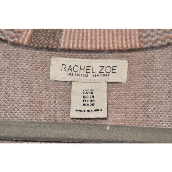 RACHEL ZOE $128 Beige Gray Plaid Fuzzy Shirt Jacket Shacket Snap Placket 1X - Picture 4 of 4